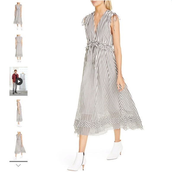 ROBERT RODRIGUEZ Mariel Stripe Midi Dress